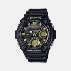 Youth Men Quartz Black Dial Analog-Digital Resin Watch AD264