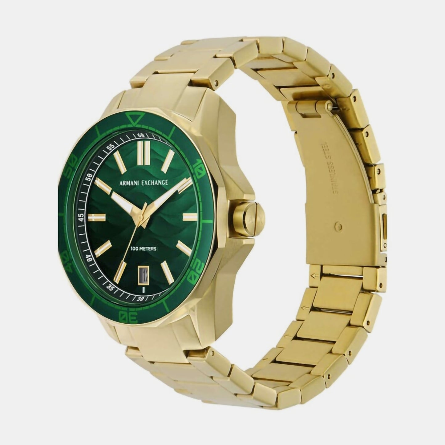 Spencer Men Quartz Green Dial Analog Stainless Steel Watch AX1951