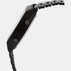 Vintage Unisex Quartz Black Dial Digital Stainless Steel Watch D180