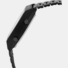 Vintage Unisex Quartz Black Dial Digital Stainless Steel Watch D180