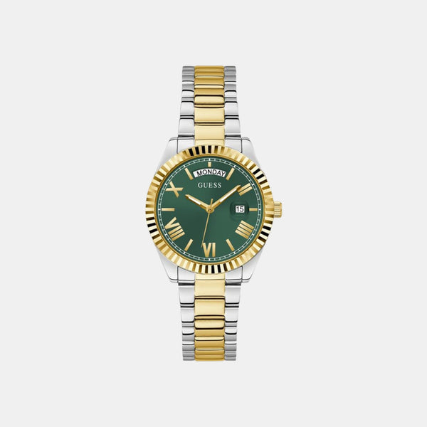 Luna Women Quartz Green Dial Analog Stainless Steel Watch GW0308L5