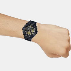 Youth Men Quartz Black Dial Analog-Digital Resin Watch AD264