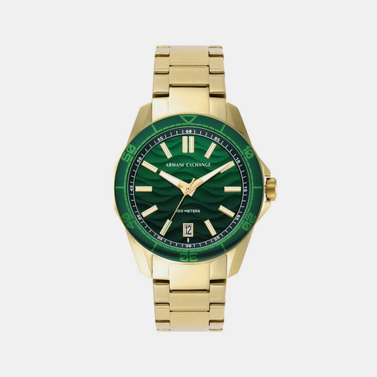 Spencer Men Quartz Green Dial Analog Stainless Steel Watch AX1951