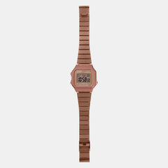 Vintage Unisex Quartz Rose Gold Dial Digital Stainless Steel Watch D200