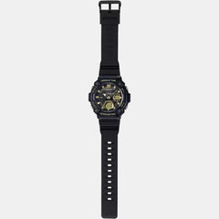 Youth Men Quartz Black Dial Analog-Digital Resin Watch AD264