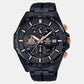 Edifice Men Quartz Black Dial Chronograph Stainless Steel Watch EX493