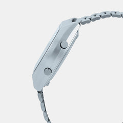 Vintage Unisex Quartz Silver Dial Digital Stainless Steel Watch D186