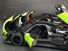 1/18 Almost Real AR+ Pagani Zonda Cinque Coupe 2009 White Diecast Full Open