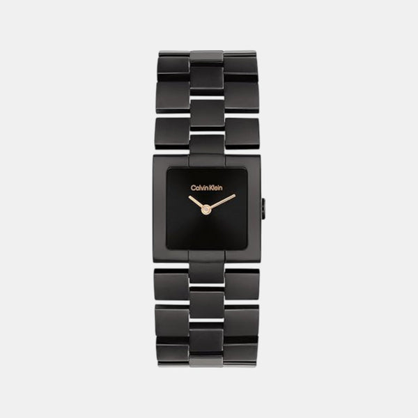 Ck Meridian Women Quartz Black Dial Analog Stainless Steel Watch 25100091