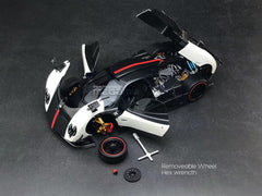1/18 Almost Real AR+ Pagani Zonda Cinque Coupe 2009 White Diecast Full Open