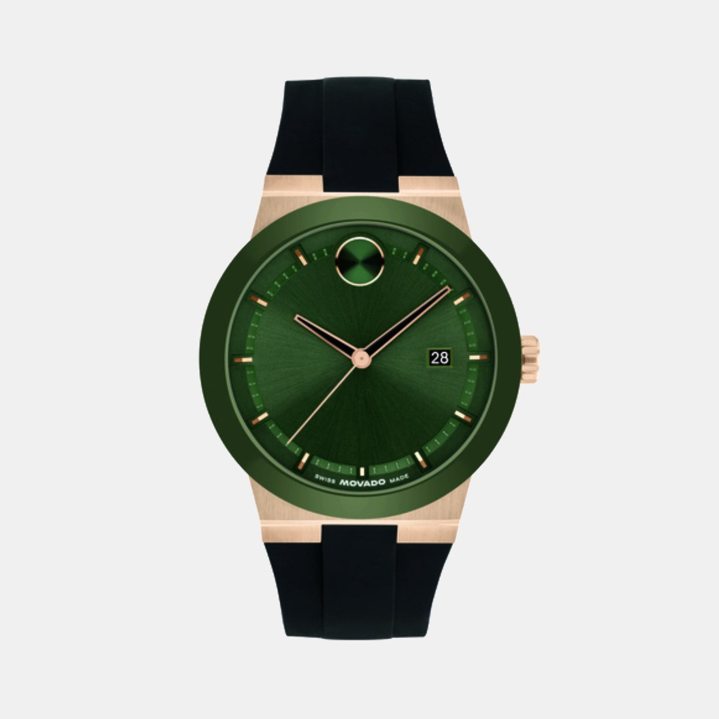 Bold Fusion Men Quartz Green Dial Analog Silicone Watch 3601296