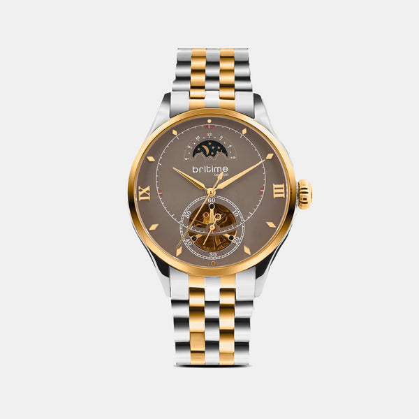 Men Automatic Brown Dial Analog Metal Watch 479-M31505