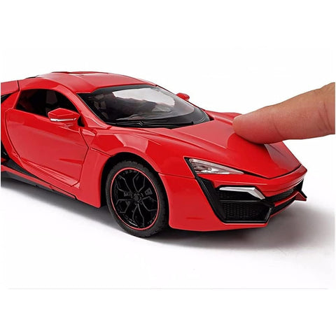 W Motors Lykan Hyper-Sport Speed Racing Car Openable Doors Model Car Metal Diecast Car - Size
