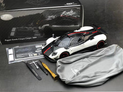 1/18 Almost Real AR+ Pagani Zonda Cinque Coupe 2009 White Diecast Full Open