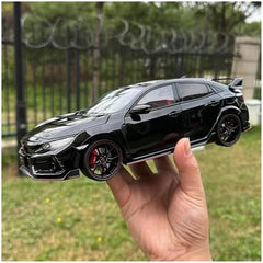 1 18 for Honda Civic Type R FK8 2021 Car Model Alloy Collection Model Diecast Car Enthusiast Collectible Ornaments Simulation Vehicle Playset(Yellow)