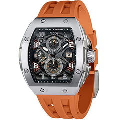 TSAR BOMBA Mens Watches Luxury Tonneau Watches for Men Waterproof 50M Analog Watch Chronograph Calendar Date Men’s Dress Business Work Watch Diver Large Square Face Wristwatch