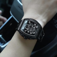 TSAR BOMBA Mens Watches Luxury Tonneau Watches for Men Waterproof 50M Analog Watch Chronograph Calendar Date Men’s Dress Business Work Watch Diver Large Square Face Wristwatch