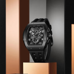 TSAR BOMBA Mens Watches Luxury Tonneau Watches for Men Waterproof 50M Analog Watch Chronograph Calendar Date Men’s Dress Business Work Watch Diver Large Square Face Wristwatch