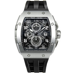 TSAR BOMBA Mens Watches Luxury Tonneau Watches for Men Waterproof 50M Analog Watch Chronograph Calendar Date Men’s Dress Business Work Watch Diver Large Square Face Wristwatch