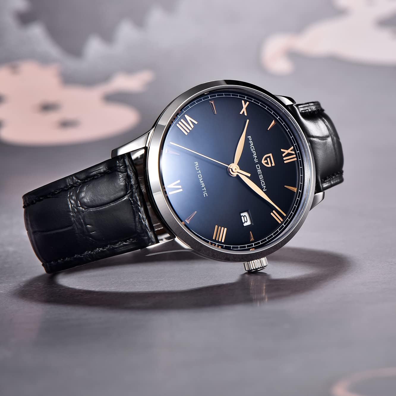 Pagani Design 1759 Automatic Men's Watches Fashion Dress Self-Winding Watch Leather Strap 100 m Waterproof Casual Style