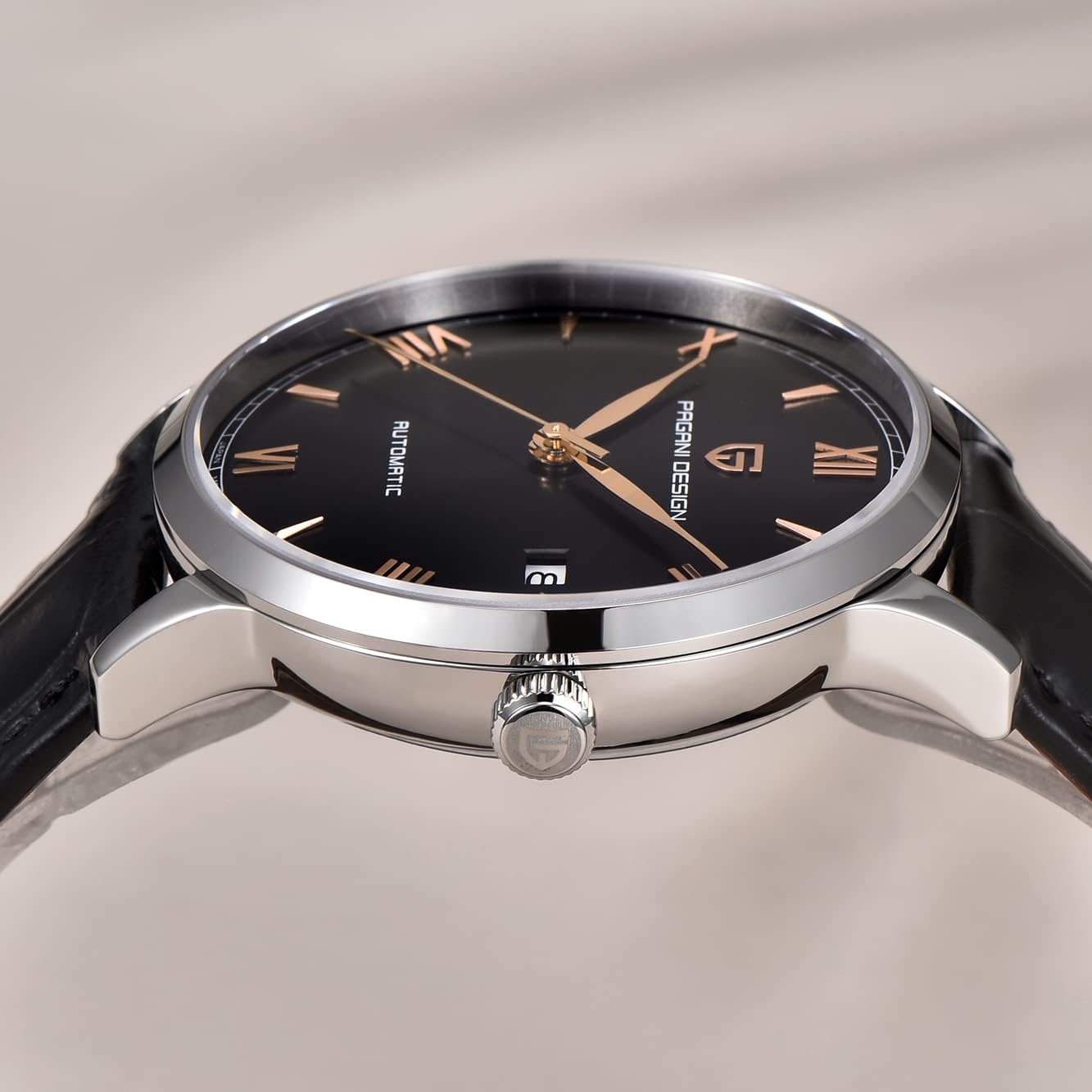 Pagani Design 1759 Automatic Men's Watches Fashion Dress Self-Winding Watch Leather Strap 100 m Waterproof Casual Style