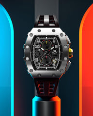 TSAR BOMBA Mens Watches Luxury Tonneau Watches for Men Waterproof 50M Analog Watch Chronograph Calendar Date Men’s Dress Business Work Watch Diver Large Square Face Wristwatch