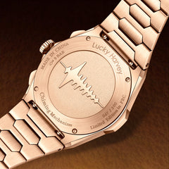 【Limited Edition 300pcs】Hammer Dial Big Date Automatic Winding Gold Brown Chiming Watch Lucky Harvey