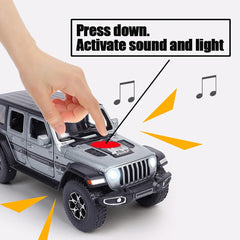 Wrangler Model 1/32 Die-cast Pull Back Collectible Model with Sound and Light  Vehicle  Festival Gift Silver Car