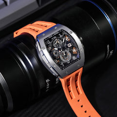 TSAR BOMBA Mens Watches Luxury Tonneau Watches for Men Waterproof 50M Analog Watch Chronograph Calendar Date Men’s Dress Business Work Watch Diver Large Square Face Wristwatch