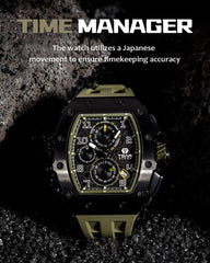 TSAR BOMBA Mens Watches Luxury Tonneau Watches for Men Waterproof 50M Analog Watch Chronograph Calendar Date Men’s Dress Business Work Watch Diver Large Square Face Wristwatch