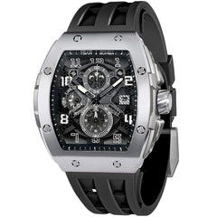 TSAR BOMBA Mens Watches Luxury Tonneau Watches for Men Waterproof 50M Analog Watch Chronograph Calendar Date Men’s Dress Business Work Watch Diver Large Square Face Wristwatch
