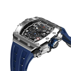 TSAR BOMBA Mens Watches Luxury Tonneau Watches for Men Waterproof 50M Analog Watch Chronograph Calendar Date Men’s Dress Business Work Watch Diver Large Square Face Wristwatch