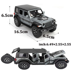 Wrangler Model 1/32 Die-cast Pull Back Collectible Model with Sound and Light  Vehicle  Festival Gift Silver Car