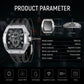 TSAR BOMBA Mens Watches Luxury Tonneau Watches for Men Waterproof 50M Analog Watch Chronograph Calendar Date Men’s Dress Business Work Watch Diver Large Square Face Wristwatch