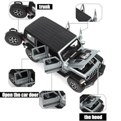Wrangler Model 1/32 Die-cast Pull Back Collectible Model with Sound and Light  Vehicle  Festival Gift Silver Car