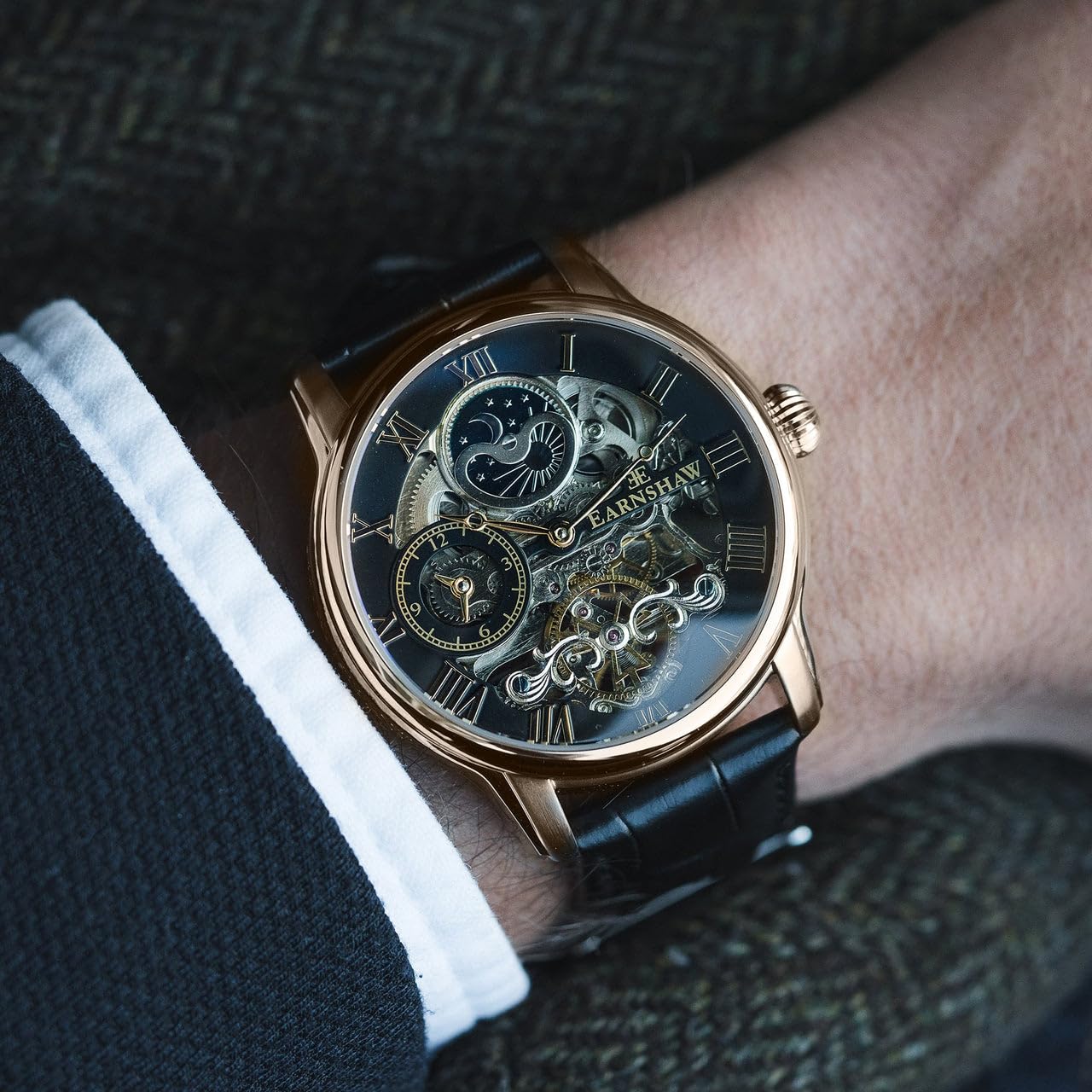 Earnshaw Longitude Analog Black Dial Men's Watch-ES-8006-07