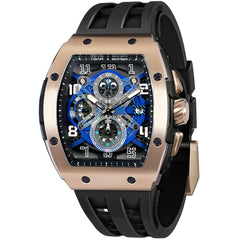 TSAR BOMBA Mens Watches Luxury Tonneau Watches for Men Waterproof 50M Analog Watch Chronograph Calendar Date Men’s Dress Business Work Watch Diver Large Square Face Wristwatch