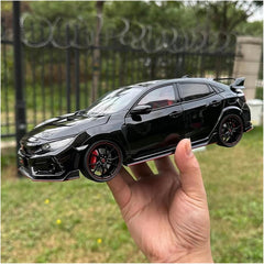 1 18 for Honda Civic Type R FK8 2021 Car Model Alloy Collection Model Diecast Car Enthusiast Collectible Ornaments Simulation Vehicle Playset(Yellow)
