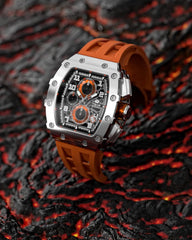 TSAR BOMBA Mens Watches Luxury Tonneau Watches for Men Waterproof 50M Analog Watch Chronograph Calendar Date Men’s Dress Business Work Watch Diver Large Square Face Wristwatch