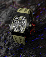 TSAR BOMBA Mens Watches Luxury Tonneau Watches for Men Waterproof 50M Analog Watch Chronograph Calendar Date Men’s Dress Business Work Watch Diver Large Square Face Wristwatch