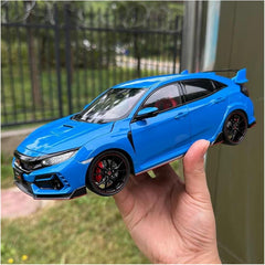 1 18 for Honda Civic Type R FK8 2021 Car Model Alloy Collection Model Diecast Car Enthusiast Collectible Ornaments Simulation Vehicle Playset(Yellow)