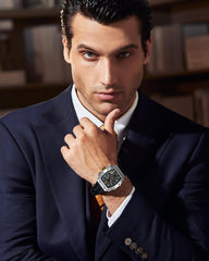 TSAR BOMBA Mens Watches Luxury Tonneau Watches for Men Waterproof 50M Analog Watch Chronograph Calendar Date Men’s Dress Business Work Watch Diver Large Square Face Wristwatch