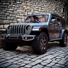 Wrangler Model 1/32 Die-cast Pull Back Collectible Model with Sound and Light  Vehicle  Festival Gift Silver Car