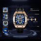 TSAR BOMBA Mens Watches Luxury Tonneau Watches for Men Waterproof 50M Analog Watch Chronograph Calendar Date Men’s Dress Business Work Watch Diver Large Square Face Wristwatch