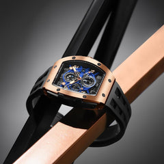 TSAR BOMBA Mens Watches Luxury Tonneau Watches for Men Waterproof 50M Analog Watch Chronograph Calendar Date Men’s Dress Business Work Watch Diver Large Square Face Wristwatch