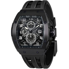 TSAR BOMBA Mens Watches Luxury Tonneau Watches for Men Waterproof 50M Analog Watch Chronograph Calendar Date Men’s Dress Business Work Watch Diver Large Square Face Wristwatch