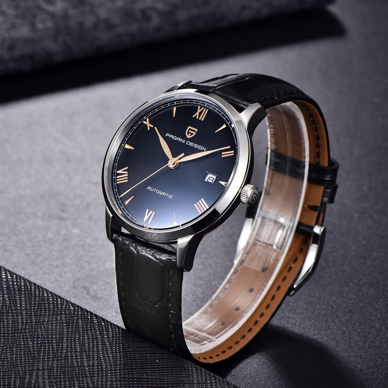 Pagani Design 1759 Automatic Men's Watches Fashion Dress Self-Winding Watch Leather Strap 100 m Waterproof Casual Style