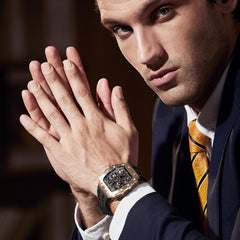 TSAR BOMBA Mens Watches Luxury Tonneau Watches for Men Waterproof 50M Analog Watch Chronograph Calendar Date Men’s Dress Business Work Watch Diver Large Square Face Wristwatch