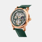 Men Automatic Green Dial Multi-Function Leather Watch 786-L31412