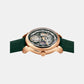 Men Automatic Green Dial Multi-Function Leather Watch 786-L31412